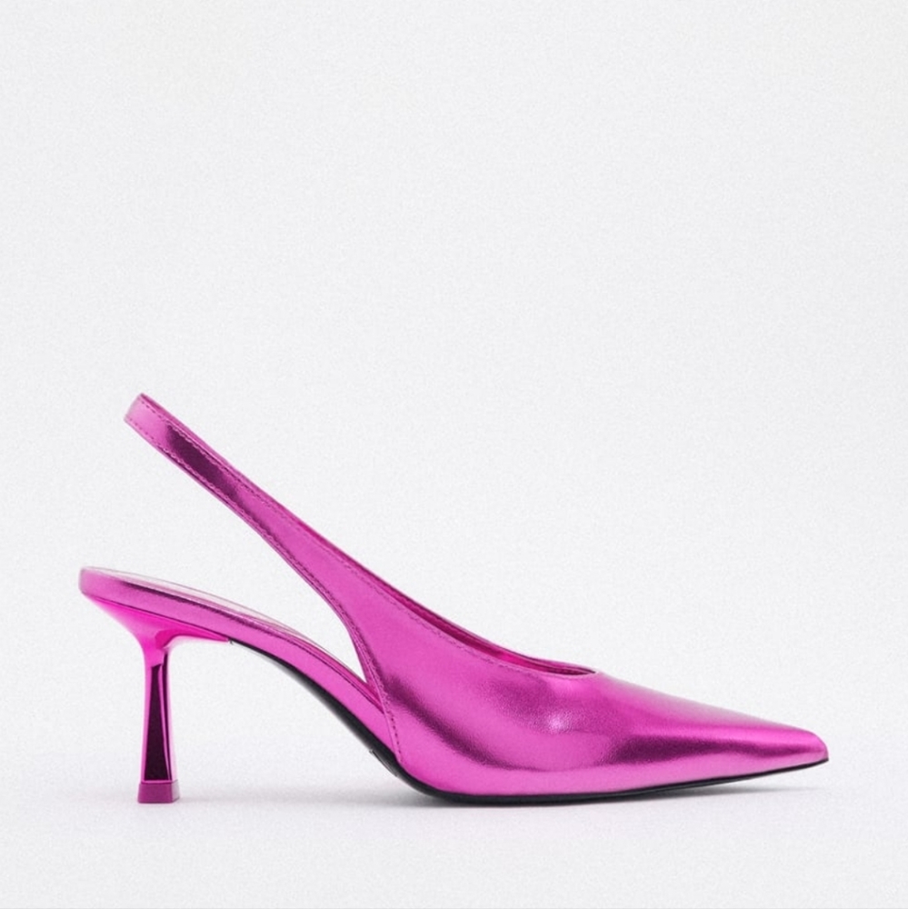 ZARA metallic pink heels - Picture 3 of 8